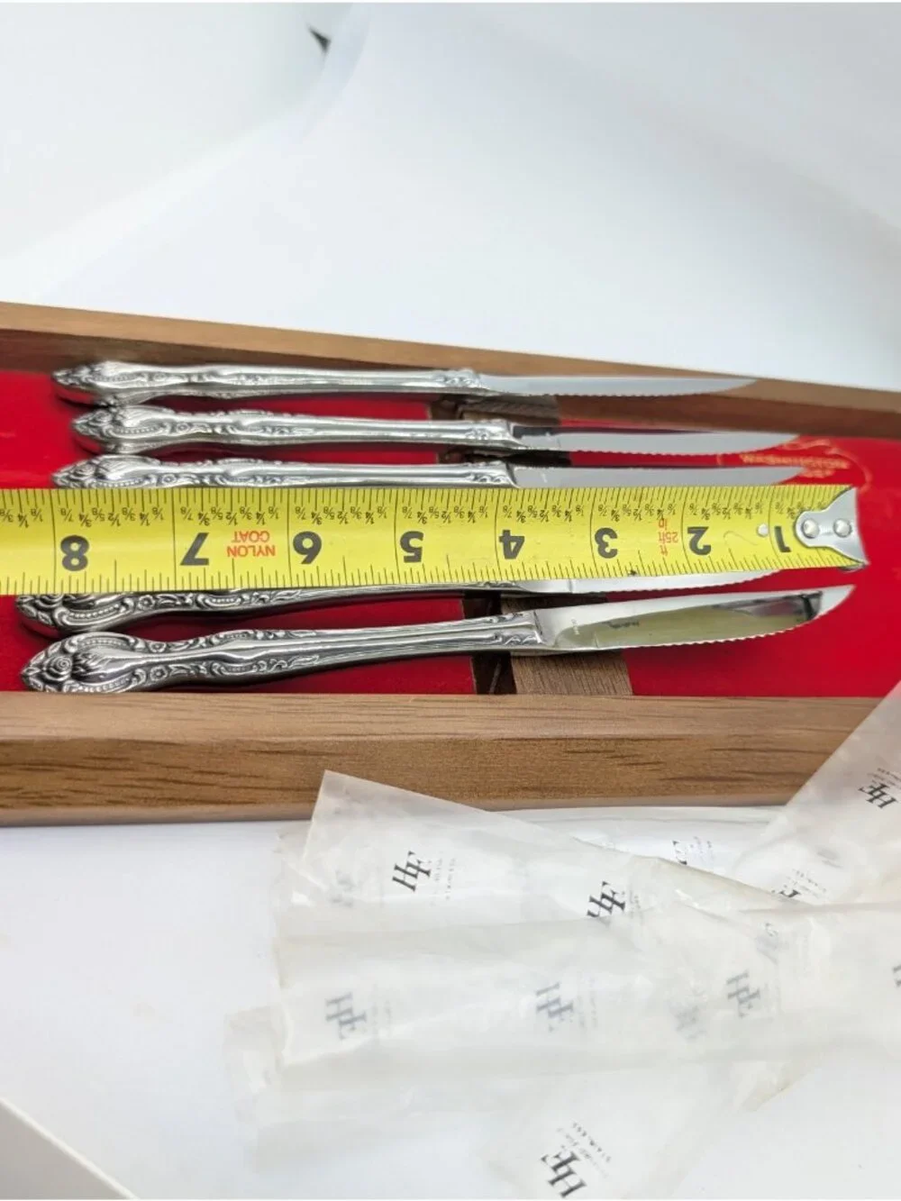 Set 6 Washington Forge Charleston Knives steak Japan Stainless Flatware w/box